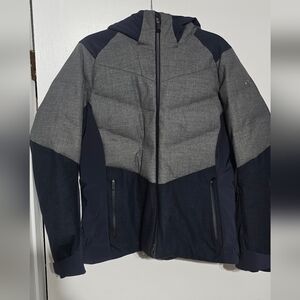 Kjus Womens Celeste Down Jacket Grey Navy 750 Fill Size 44 (2XL) New No Tags